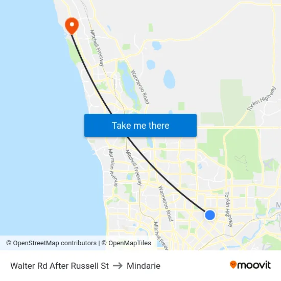 Walter Rd After Russell St to Mindarie map