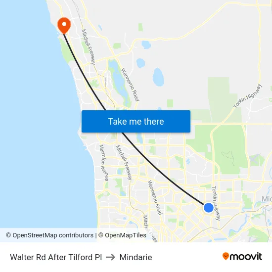 Walter Rd After Tilford Pl to Mindarie map
