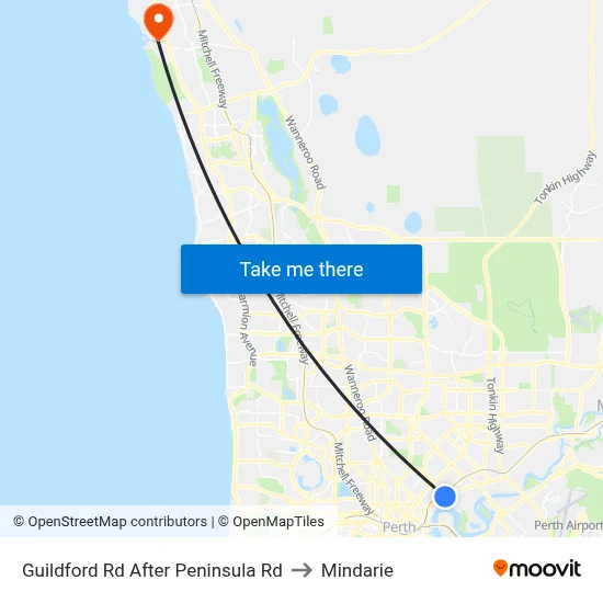 Guildford Rd After Peninsula Rd to Mindarie map