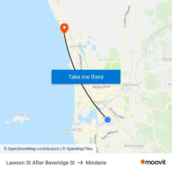 Lawson St After Beveridge St to Mindarie map