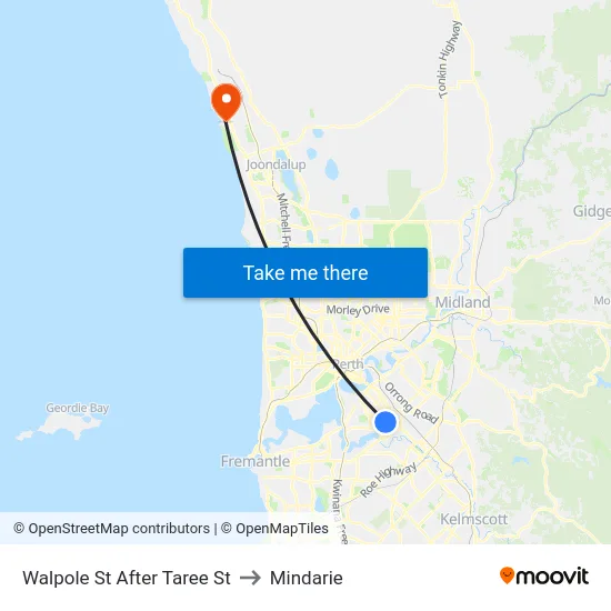Walpole St After Taree St to Mindarie map