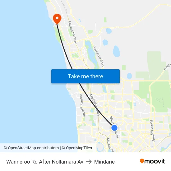 Wanneroo Rd After Nollamara Av to Mindarie map