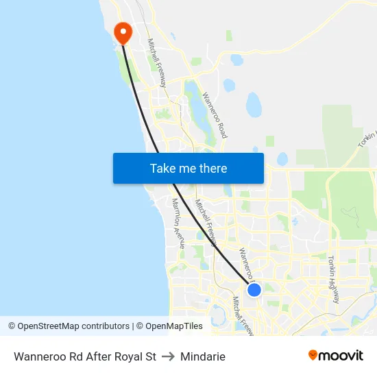 Wanneroo Rd After Royal St to Mindarie map