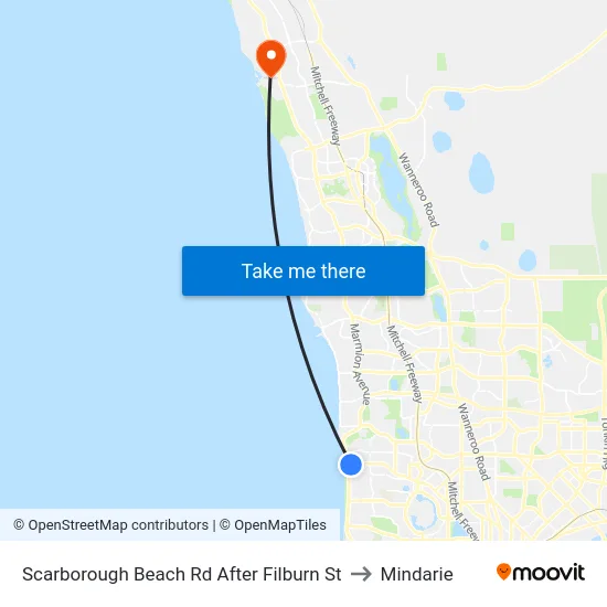 Scarborough Beach Rd After Filburn St to Mindarie map