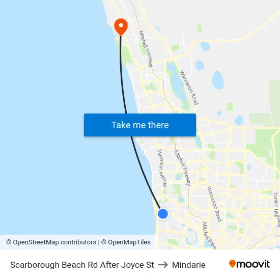 Scarborough Beach Rd After Joyce St to Mindarie map