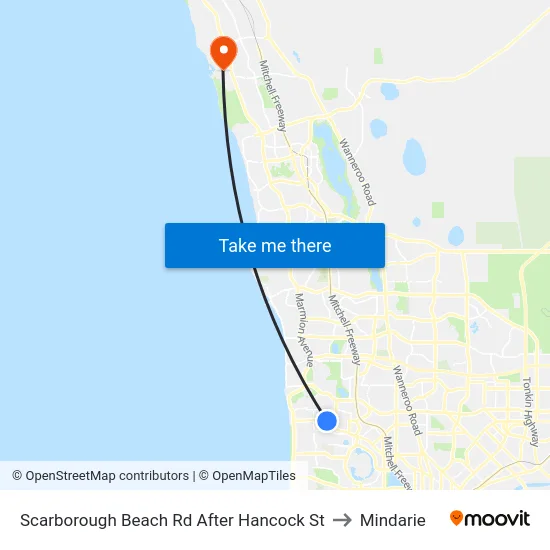 Scarborough Beach Rd After Hancock St to Mindarie map
