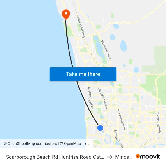 Scarborough Beach Rd Huntriss Road Cat Id 31 to Mindarie map