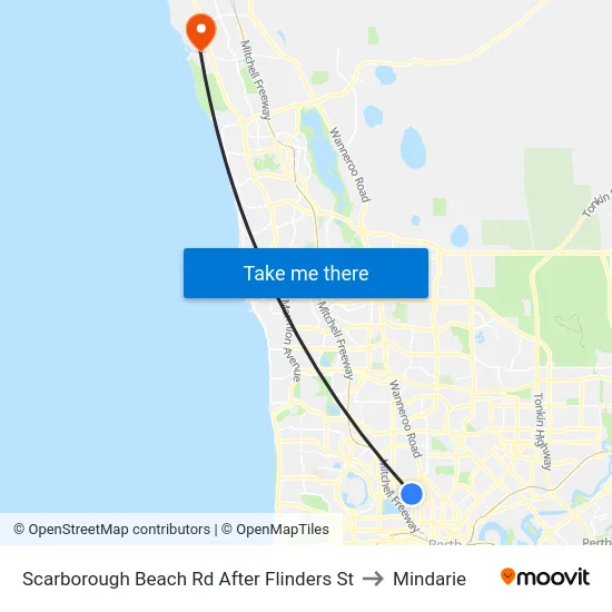 Scarborough Beach Rd After Flinders St to Mindarie map