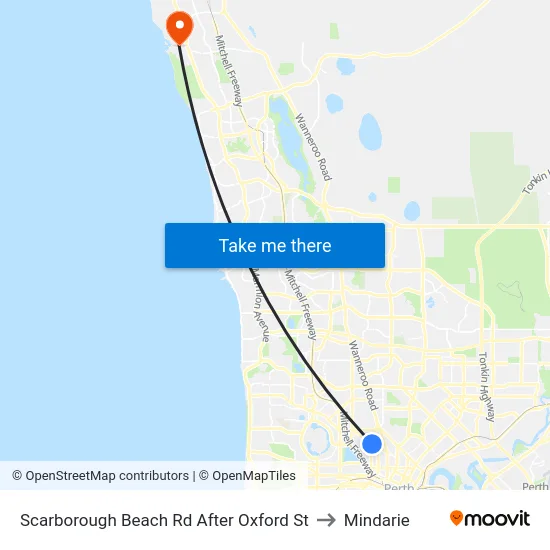 Scarborough Beach Rd After Oxford St to Mindarie map
