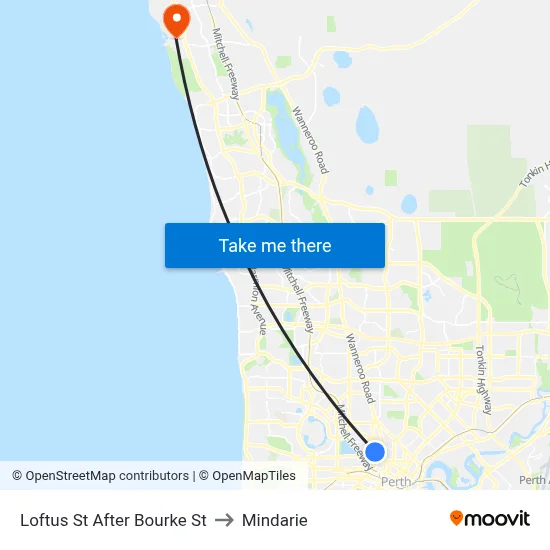 Loftus St After Bourke St to Mindarie map