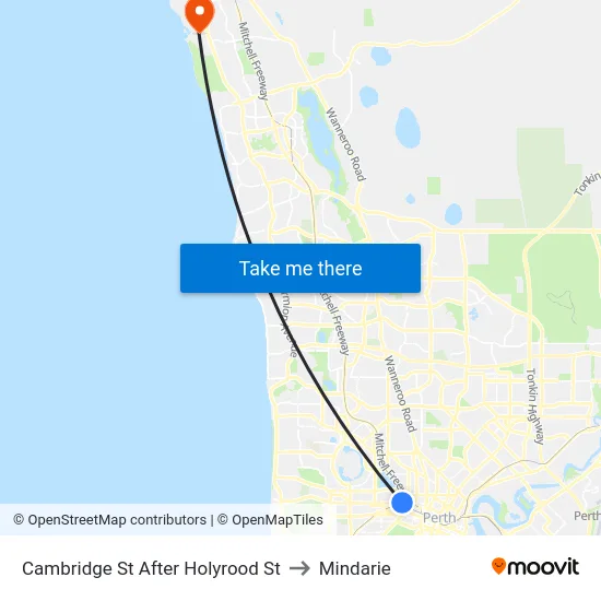 Cambridge St After Holyrood St to Mindarie map