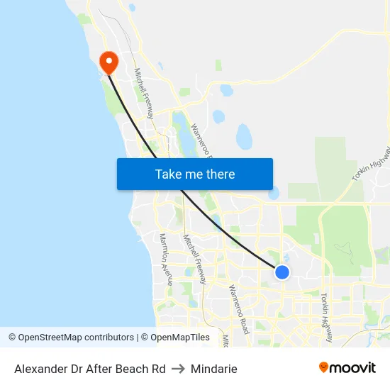 Alexander Dr After Beach Rd to Mindarie map