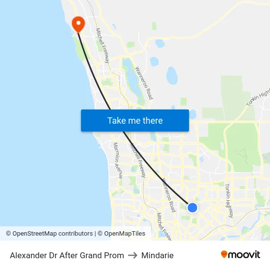 Alexander Dr After Grand Prom to Mindarie map