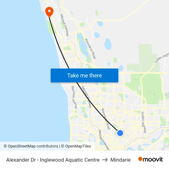 Alexander Dr - Inglewood Aquatic Centre to Mindarie map