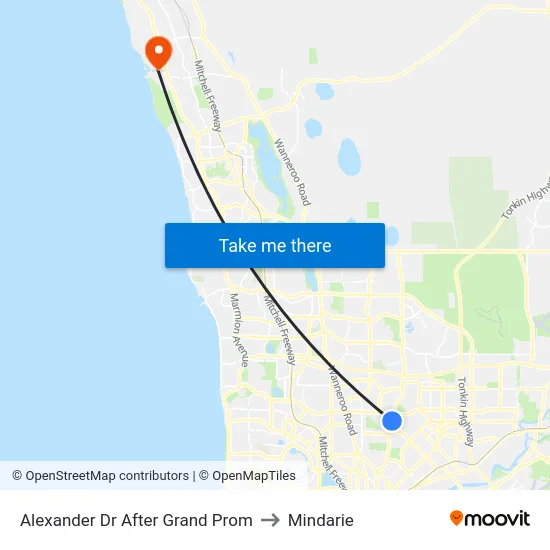 Alexander Dr After Grand Prom to Mindarie map