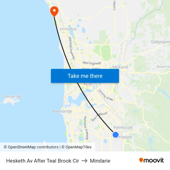 Hesketh Av After Teal Brook Cir to Mindarie map