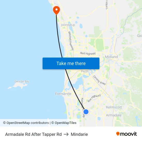 Armadale Rd After Tapper Rd to Mindarie map