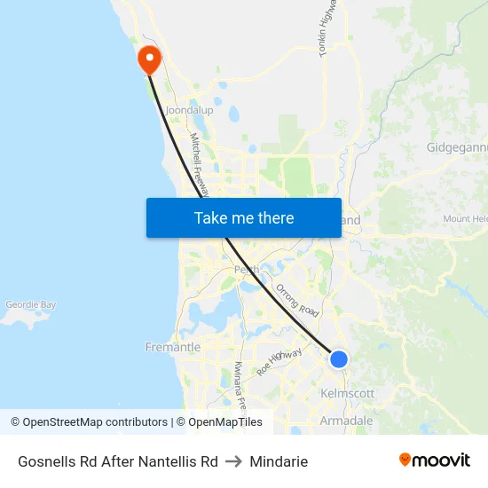 Gosnells Rd After Nantellis Rd to Mindarie map