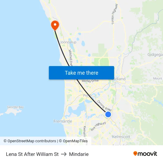 Lena St After William St to Mindarie map