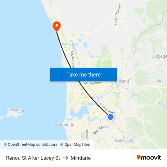 Renou St After Lacey St to Mindarie map