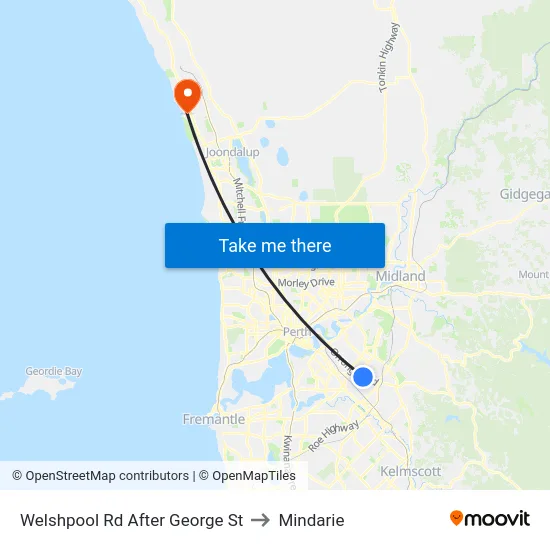 Welshpool Rd After George St to Mindarie map