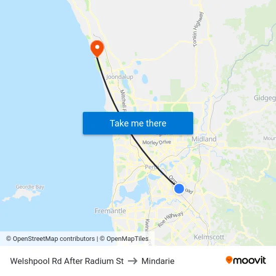 Welshpool Rd After Radium St to Mindarie map