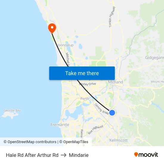 Hale Rd After Arthur Rd to Mindarie map
