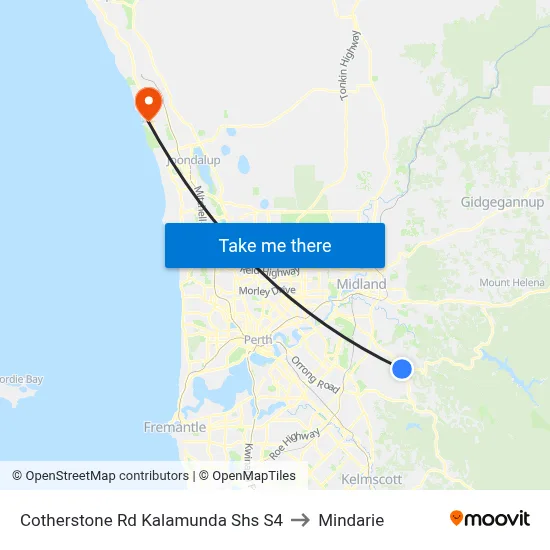 Cotherstone Rd Kalamunda Shs S4 to Mindarie map