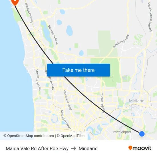 Maida Vale Rd After Roe Hwy to Mindarie map