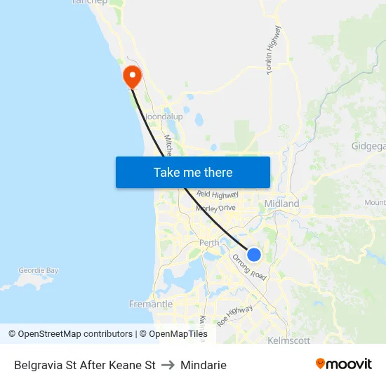 Belgravia St After Keane St to Mindarie map