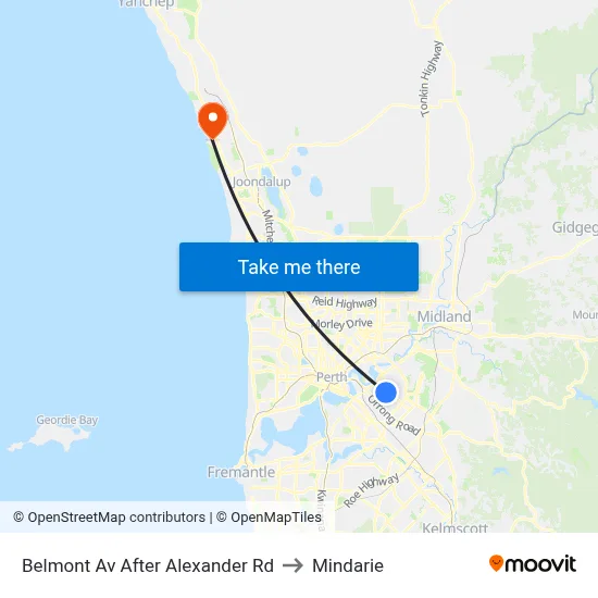 Belmont Av After Alexander Rd to Mindarie map