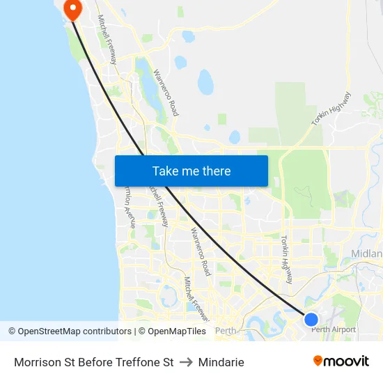 Morrison St Before Treffone St to Mindarie map