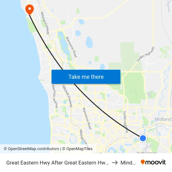 Great Eastern Hwy After Great Eastern Hwy Bypass to Mindarie map