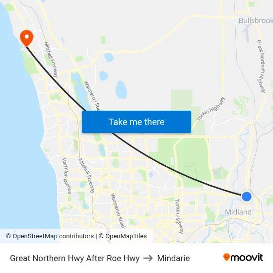 Great Northern Hwy After Roe Hwy to Mindarie map