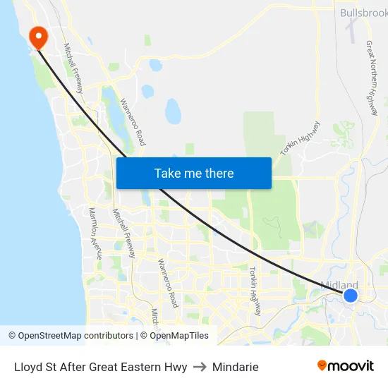 Lloyd St After Great Eastern Hwy to Mindarie map