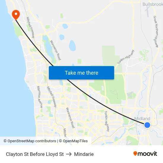 Clayton St Before Lloyd St to Mindarie map