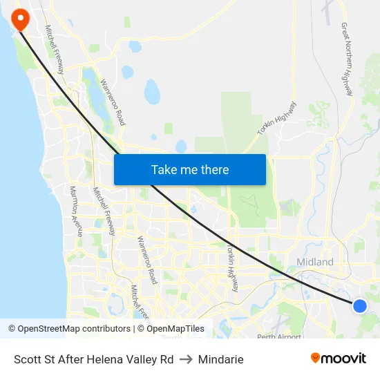 Scott St After Helena Valley Rd to Mindarie map
