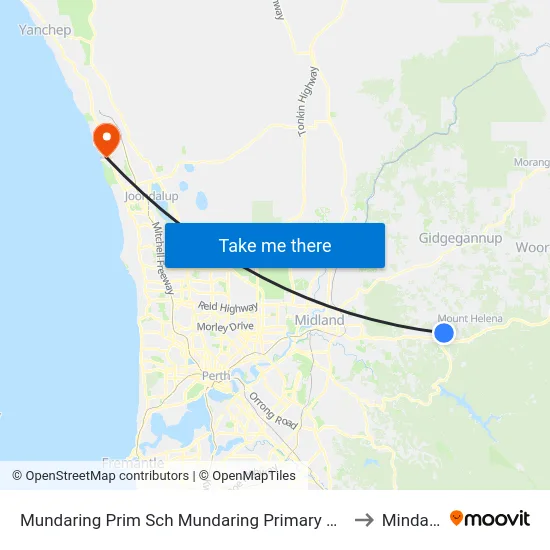 Mundaring Prim Sch   Mundaring Primary School to Mindarie map