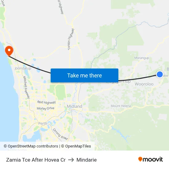 Zamia Tce After Hovea Cr to Mindarie map
