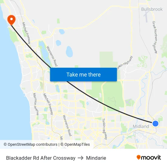 Blackadder Rd After Crossway to Mindarie map
