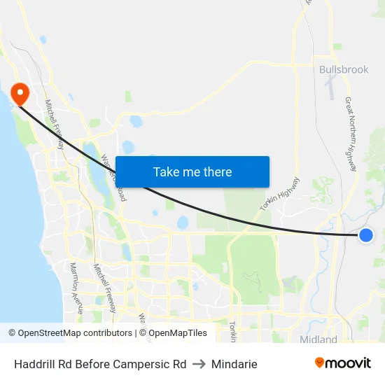 Haddrill Rd Before Campersic Rd to Mindarie map