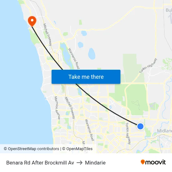 Benara Rd After Brockmill Av to Mindarie map