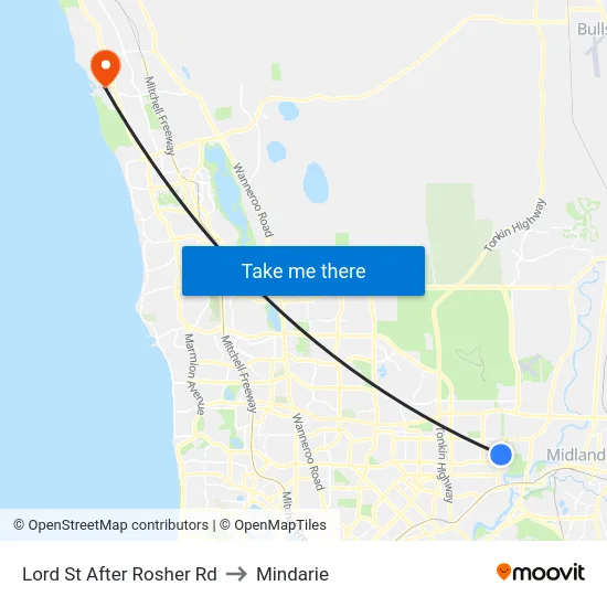 Lord St After Rosher Rd to Mindarie map