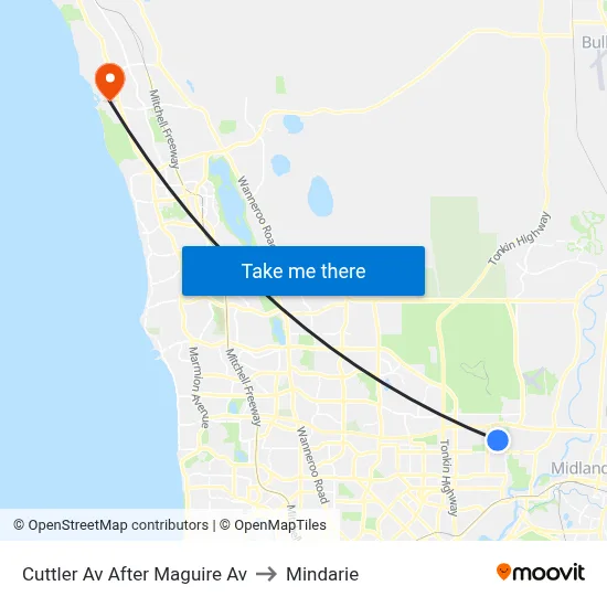 Cuttler Av After Maguire Av to Mindarie map
