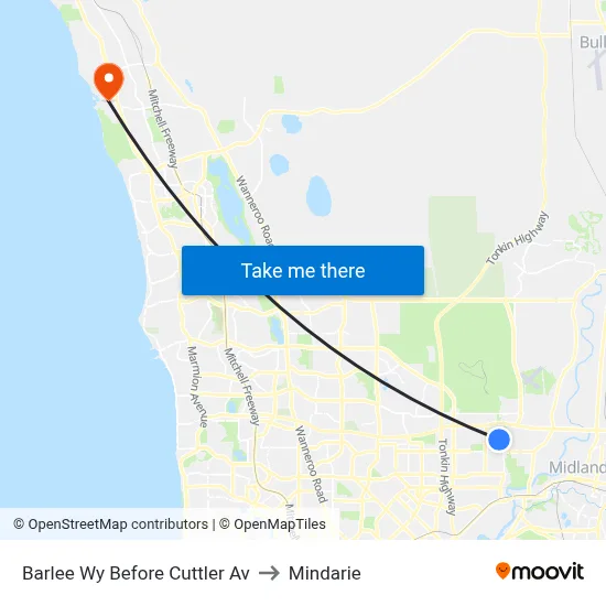 Barlee Wy Before Cuttler Av to Mindarie map