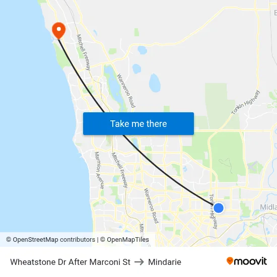 Wheatstone Dr After Marconi St to Mindarie map