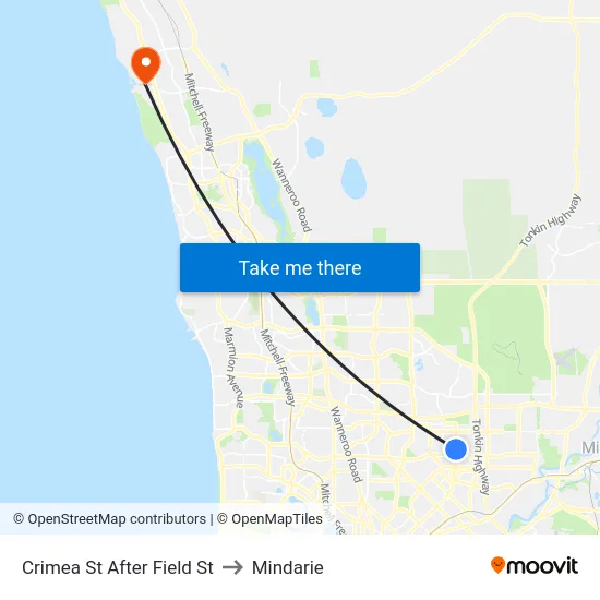 Crimea St After Field St to Mindarie map