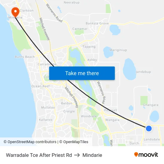 Warradale Tce After Priest Rd to Mindarie map