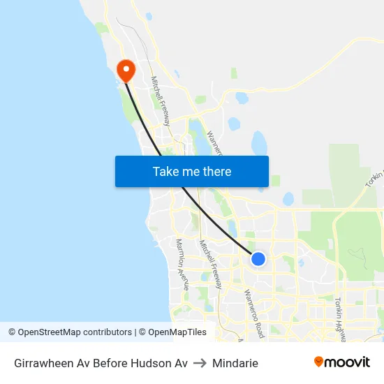 Girrawheen Av Before Hudson Av to Mindarie map