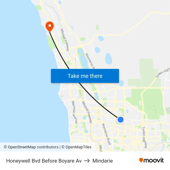 Honeywell Bvd Before Boyare Av to Mindarie map
